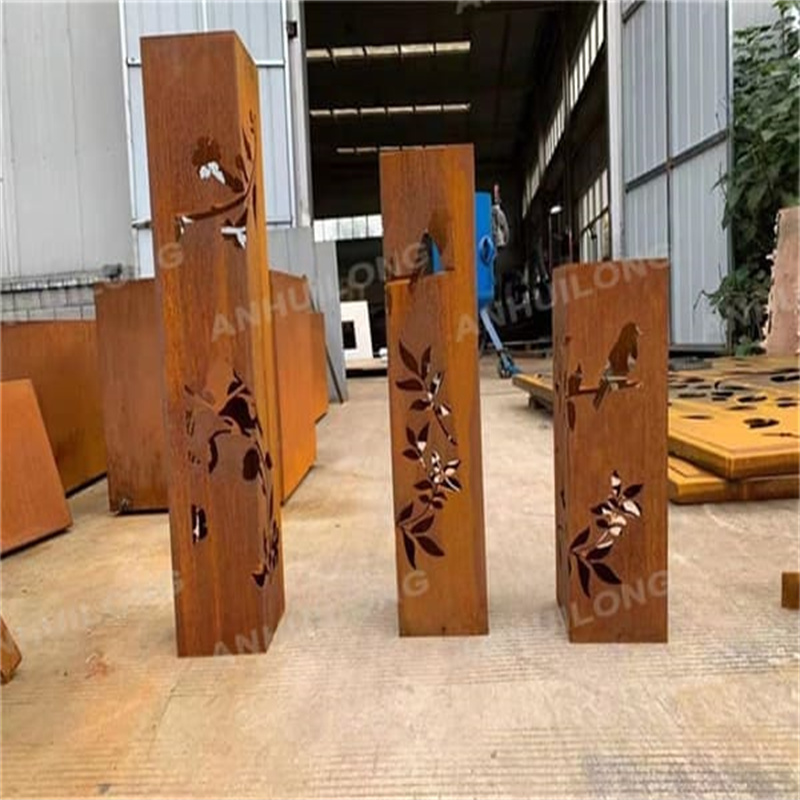 Rustic style corten steel lighting For Garden Art